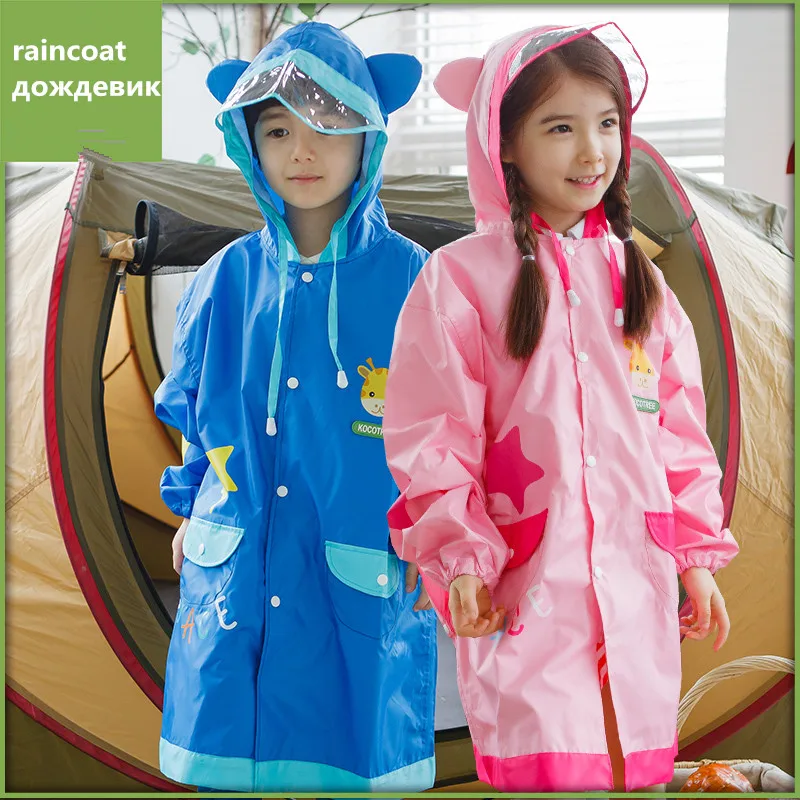 Raincoat For Children Cute Rain Coat Women Impermeable Students Poncho Waterproof Jumpsuit Lovely Waterproof Cover Backpack
