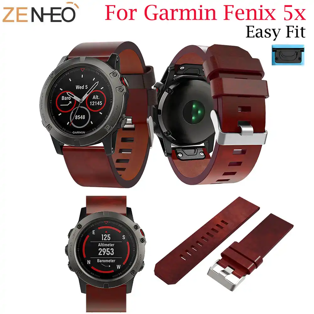 fenix 5x plus leather band