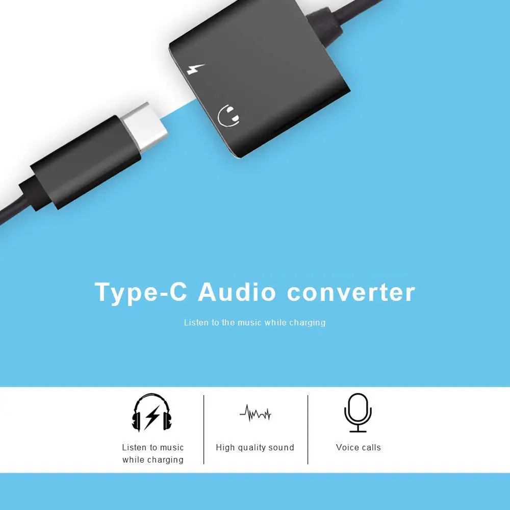 3 in 1 Type C 3 5mm Jack AUX Audio Headphone USB Adapter Charger Cable Call Music Charge for for Xiaomi 6 MIX Huawei P10 Mate10