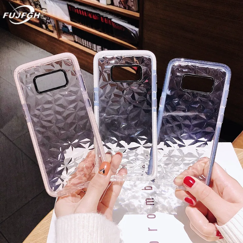 

Double Color 3D Diamond Soft TPU Cover For Samsung Galaxy S10 S8 S9 Plus Note 9 S10E S7 Edge Dual Layer Anti-Shock Silicon Cover