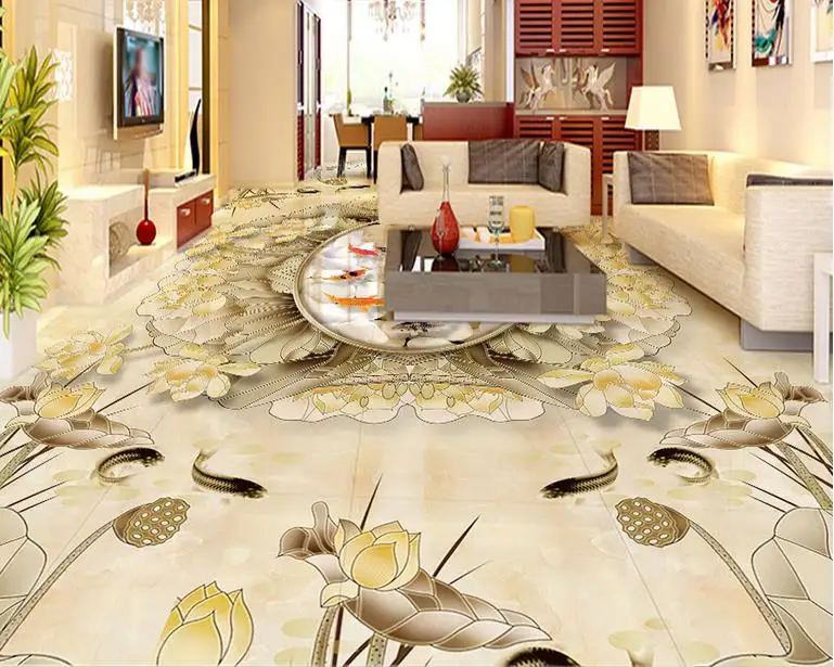 

3d flooring mural wallpaper Marble pattern Custom vinyl flooring wallpapers for living room floor vinyl adhesive