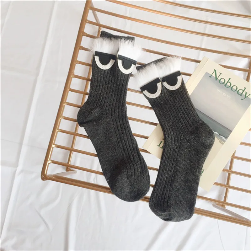 Женские забавные носки из искусственного меха норки, носки с изображением животных милые шерстяные заниженные носки зимние теплые носки для девочек женские носки Sokken Calcetines Mujer