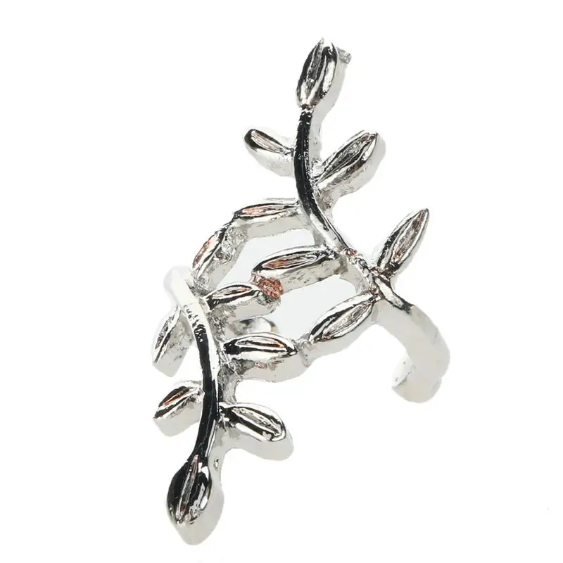 Горячая мода простой лист Южная Корея Импорт отверстие меньше украшения уха клип красивые серьги для женщин и девочек подарок ювелирные изделия - Окраска металла: Silver
