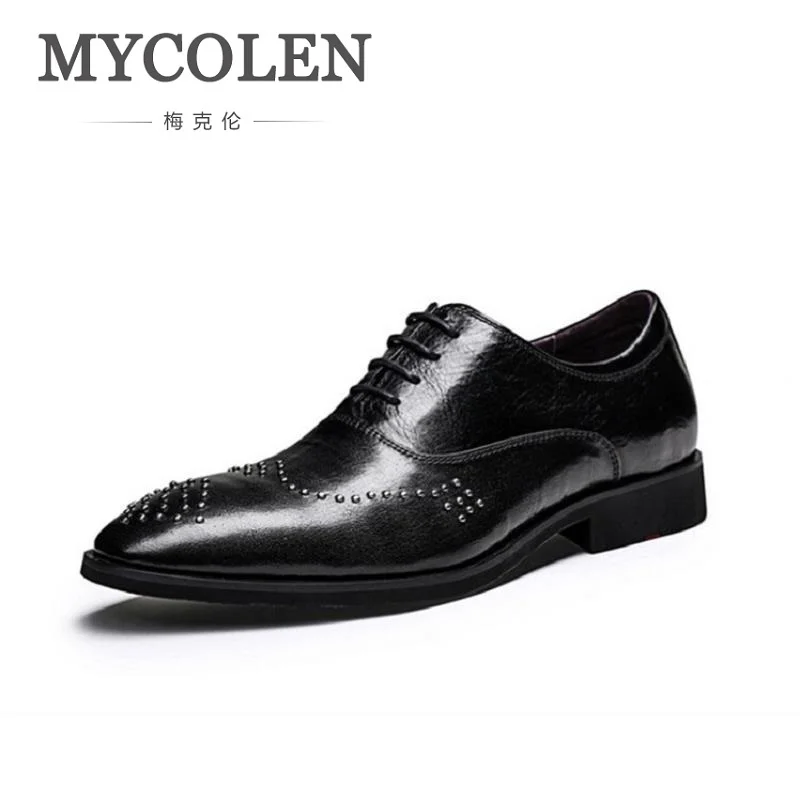 Couro Conforto Calçado Genuíno De Marrom Casamento Masculino Festa 2018 Plana Vestido Mycolen vermelho Dos Sapatos Homens Negócios Vinho Brogue Preto Clássico tqTPwa0Y