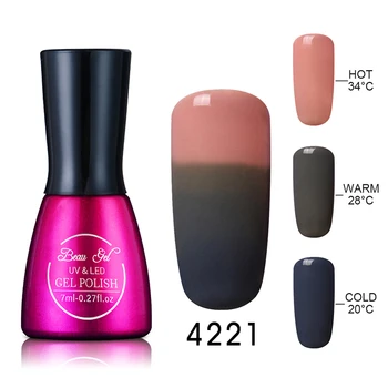 

Beau Gel 7ml Gel Varnish UV Nail Gel Polish 3in1 Chameleon Temperature Color Changing Nail Polish Thermal Change Gel Lacquer