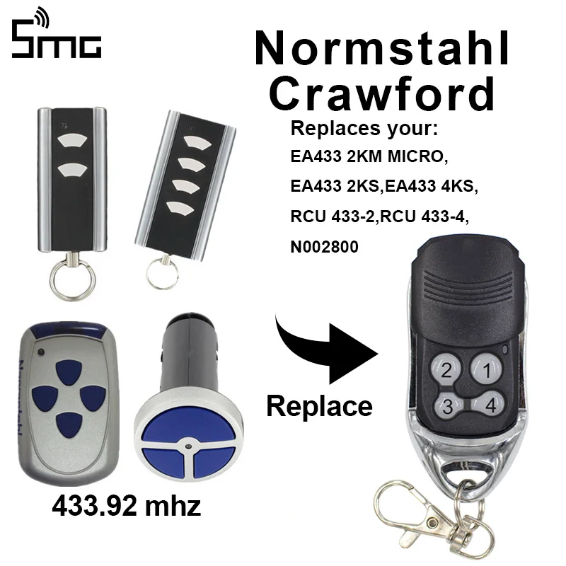 Normstahl Crawford пульт дистанционного управления для гаража Normstahl EA433 пульт дистанционного управления двери гаража 433,92 МГц код прокатки пульт управления воротами