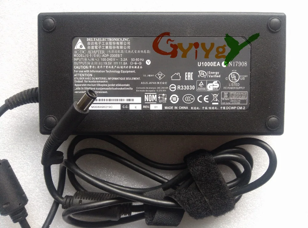 Зарядное устройство для ноутбука 19 5 V 11.8A адаптер переменного тока Asus ROG G751JY G752VS