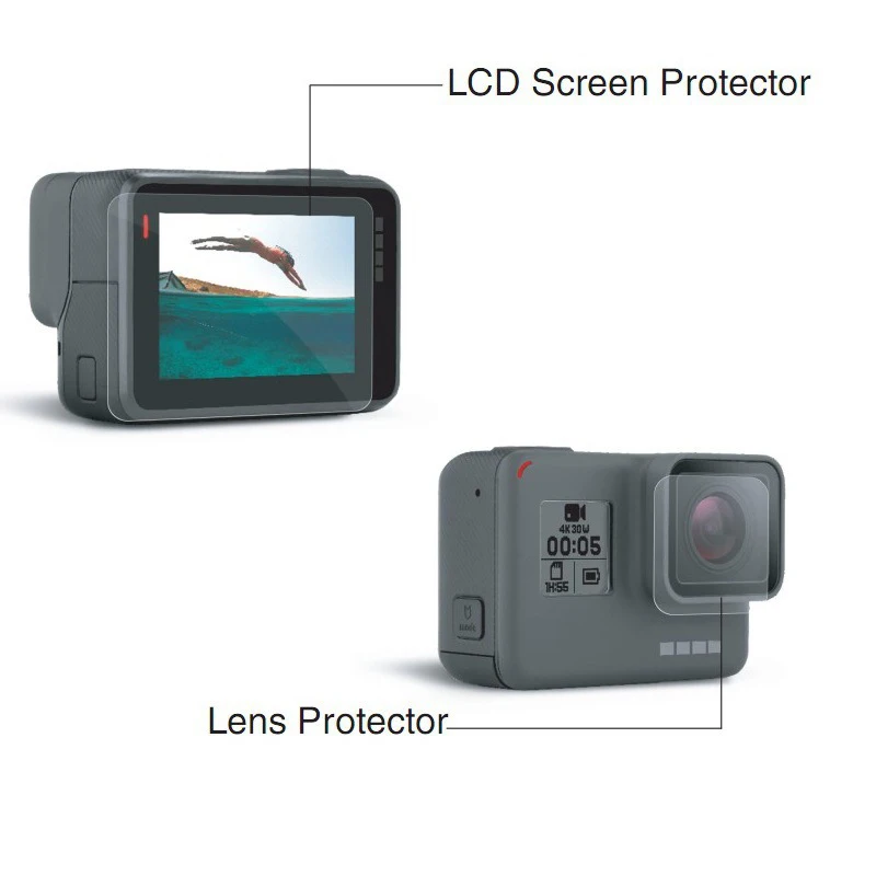 50 set for gopro LCD Screen Film & Lens Protective Film PTE material HD Films  For Gopro Hero 6  5 Black Action Camera accessories 1 (1)