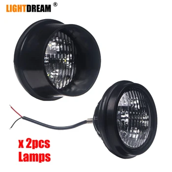

40W Round Led Driving Lights Replaces Front or Rear Upper Cab or Rear Fender Lights 12V 24V Car Tractor lights with Bezel x2pcs