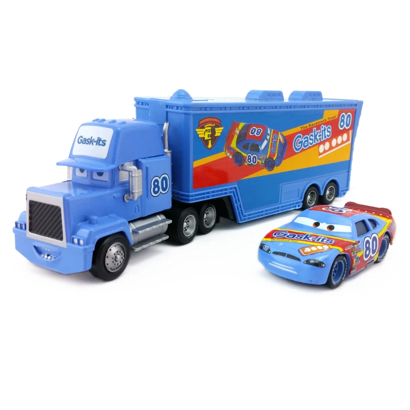 Disney Pixar Cars Mack Uncle & No.80 Gask Its Hauler Diecast Toy Car Loose 1:55 совершенно новый в наличии и