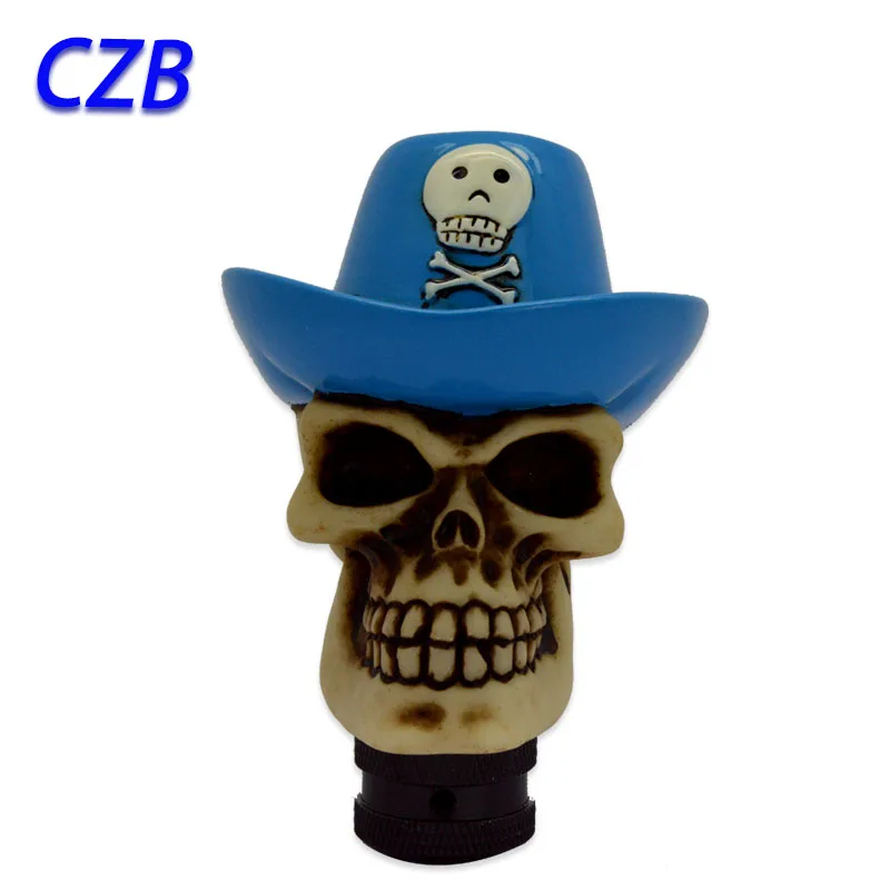 

2016 Universal Manual Interior Parts Gear Stick Shift Shifter Lever Knob Blue hat pirates Marches Fast shipping