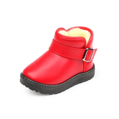 MHYONS/Новинка года; зимние детские ботинки; детская резиновая обувь; Детские теплые плюшевые зимние ботинки для девочек и мальчиков; Ботинки martin; детские спортивные кроссовки - Цвет: red