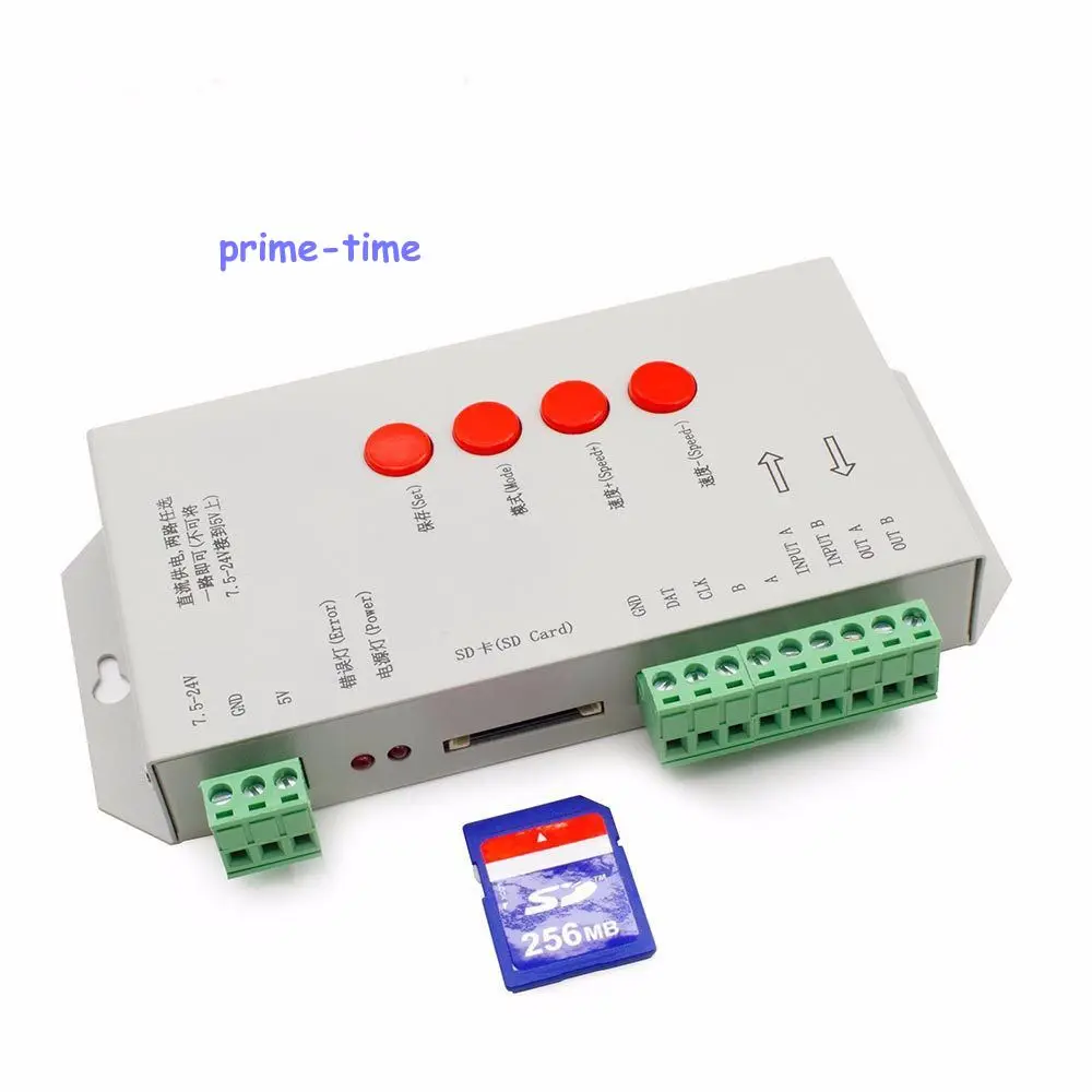 T1000S SD карты WS2801 WS2811 WS2812B LPD6803 светодиодный 2048 Пиксели контроллер DC5 ~ 24V T 1000S RGB пульт