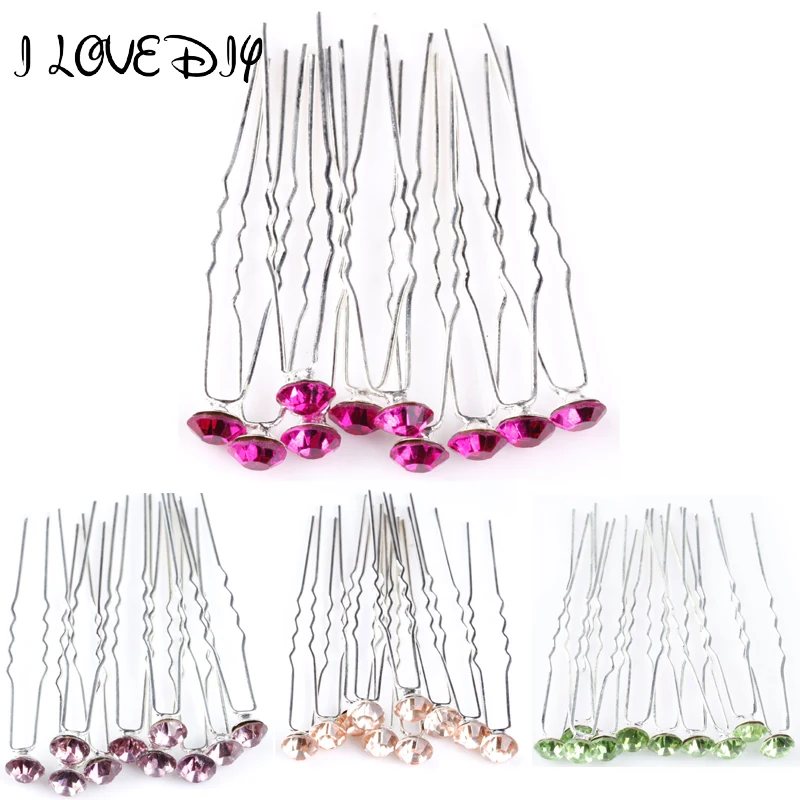 

New Arrival Silver Crystal Hair Pins Rhinestone Green Baby Hairpin in Girl 'Hair Accessories Free Shipping