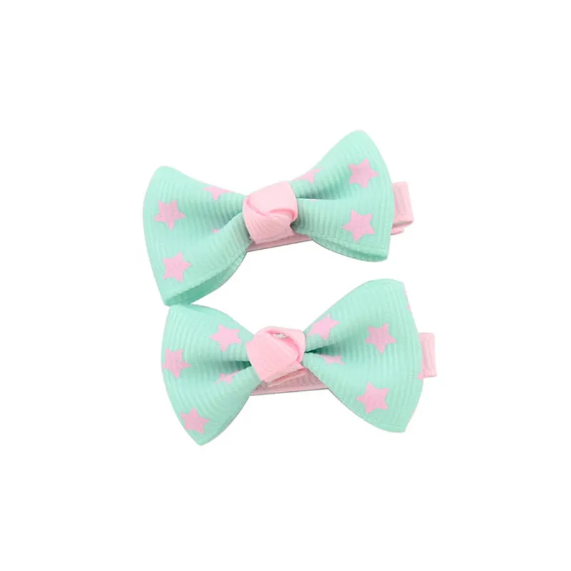 Baby Hairgrips Colorful Dots Ribbon Bow Hair Clip Floral Candy Hairpin Plaid Barrettes Bows Hair Accessories Headwear  (2)