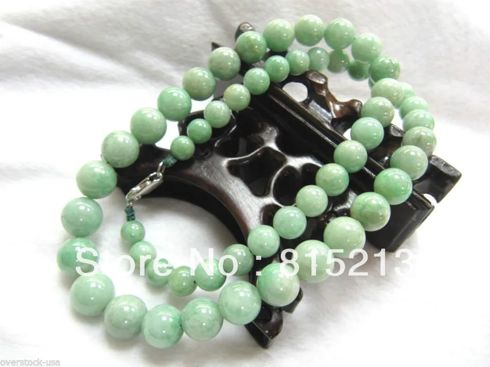 

ddh0055 Certified Natural A Grade Jade Jadeite 8-12mm Green beaded Necklace 28% Discount