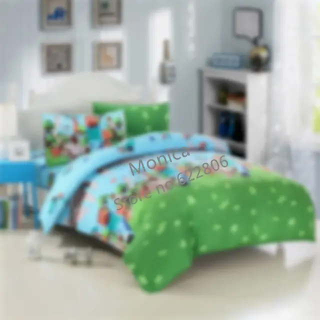 3d minecraft bedding sets flat sheet duvet cover pillowcase kids minecraft bed sheets twin
