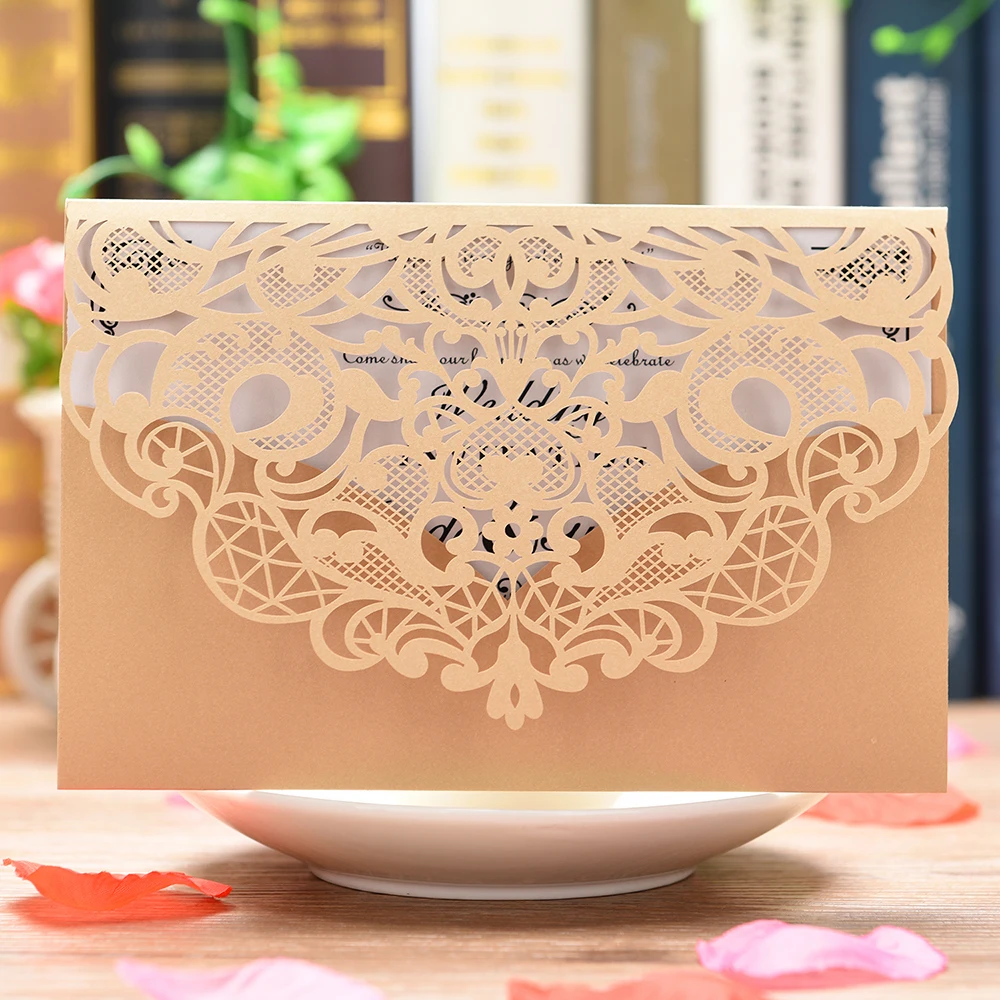  5 PCS Flowers design unique packet style wedding invitationsshare wedding announcement invitation c - 33010727196
