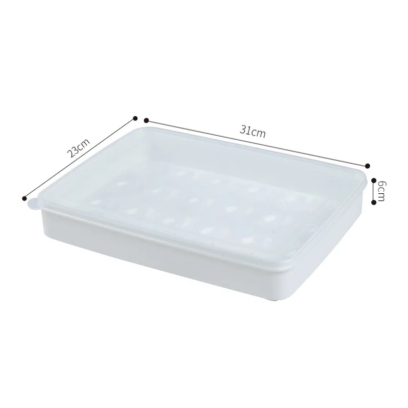 24 Grid Food Storage Container for Eggs Box Plastic Kitchen Fridge Tough and Wear Resistant Save Space Bottom Increase Safety