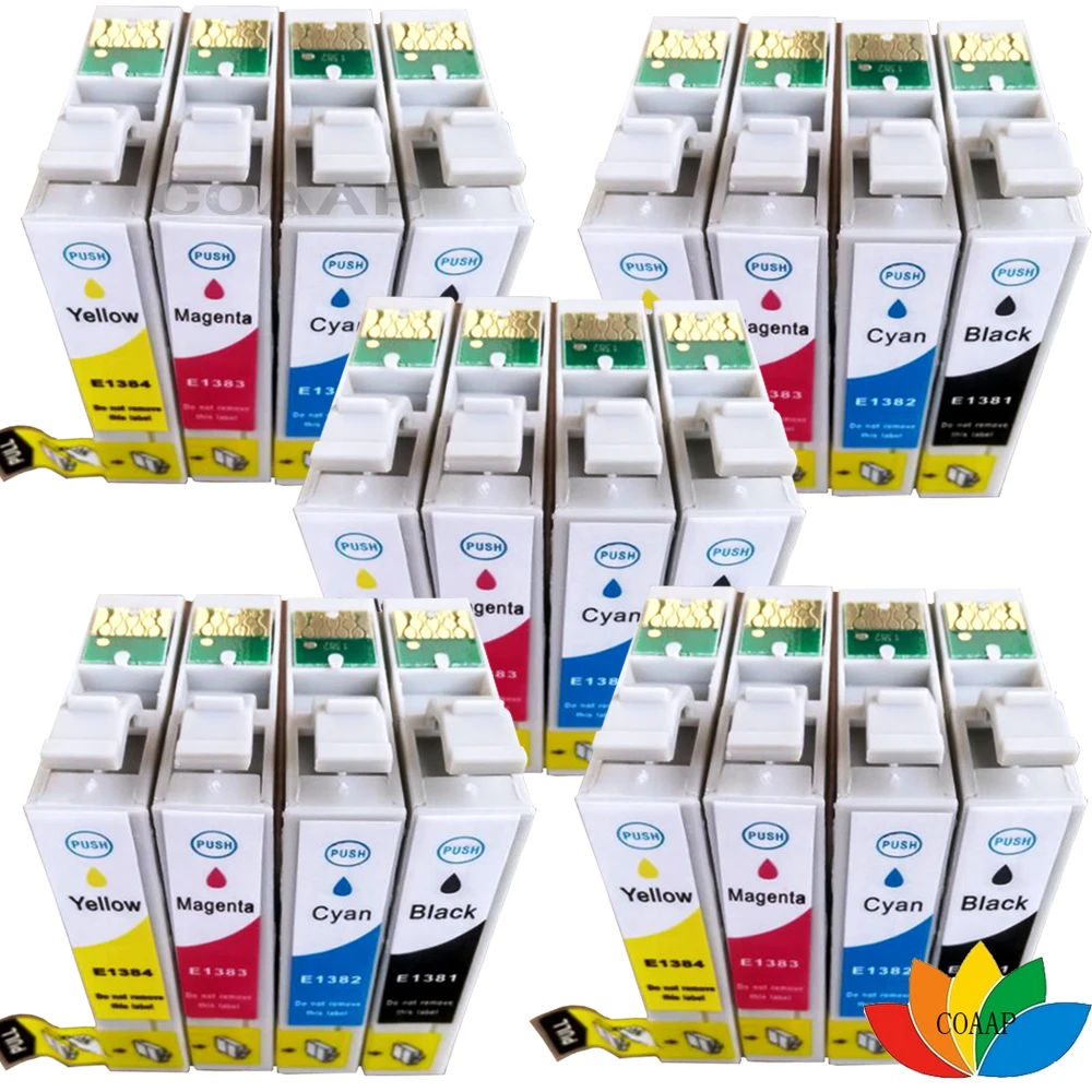 20 чернил 138 T1381-T1384 совместимый чернильный картридж для EPSON Stylus TX235W/TX420W/TX430W/Office