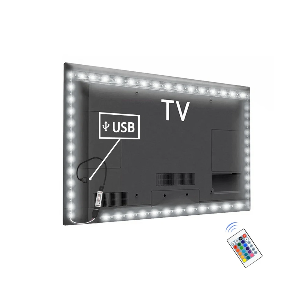 DC5V USB СВЕТОДИОДНЫЙ светильник 5050 RGB/белый/теплый белый 50 см 1 м 2 3 4 5