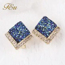 E173 роскошные свадебные квадратные синие серьги-гвоздики, Маленькие стразы, элегантные серьги для девочек#534