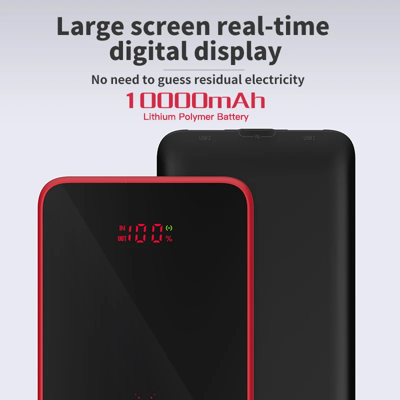 Baseus 10000mah Qi Wireless Charger Power Bank For iPhone Samsung Xiaomi LCD Dual Input External Battery Pack Wireless Powerbank Baseus 10000mah Qi Wireless Charger Power Bank For iPhone Samsung Xiaomi LCD Dual Input External Battery Pack Wireless Powerbank