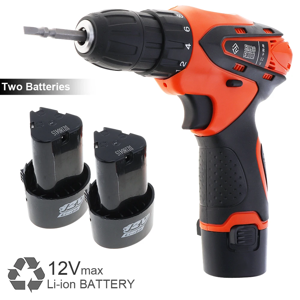 

AC 100 - 240V Cordless 12V Electric Screwdriver / Drill with Rotation Adjustment Switch for Handling Screws / Punching
