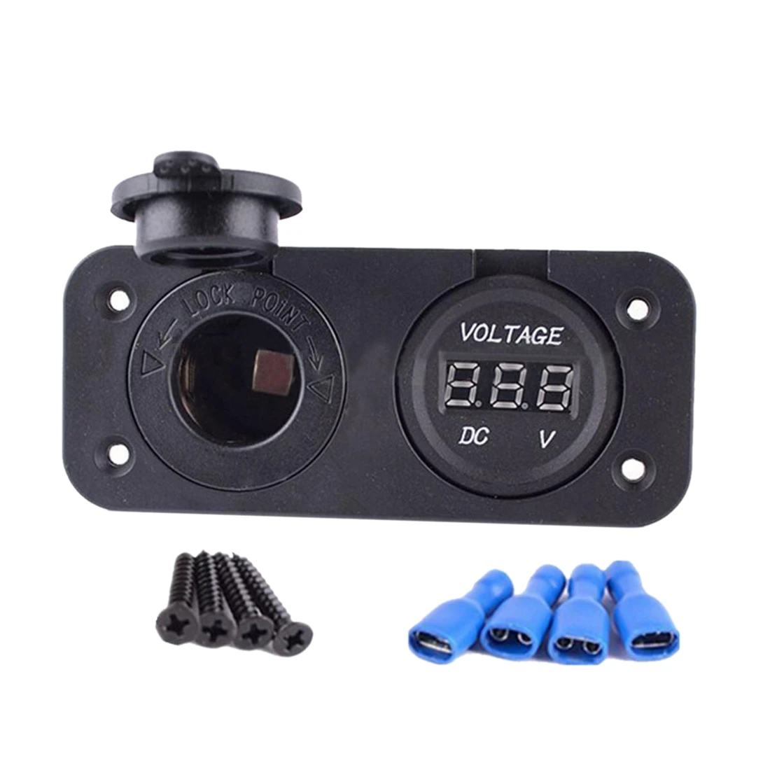 AUTO Waterproof 12 24V 12V Car Cigarette Lighter Power Socket Plug with Panel Voltmeter