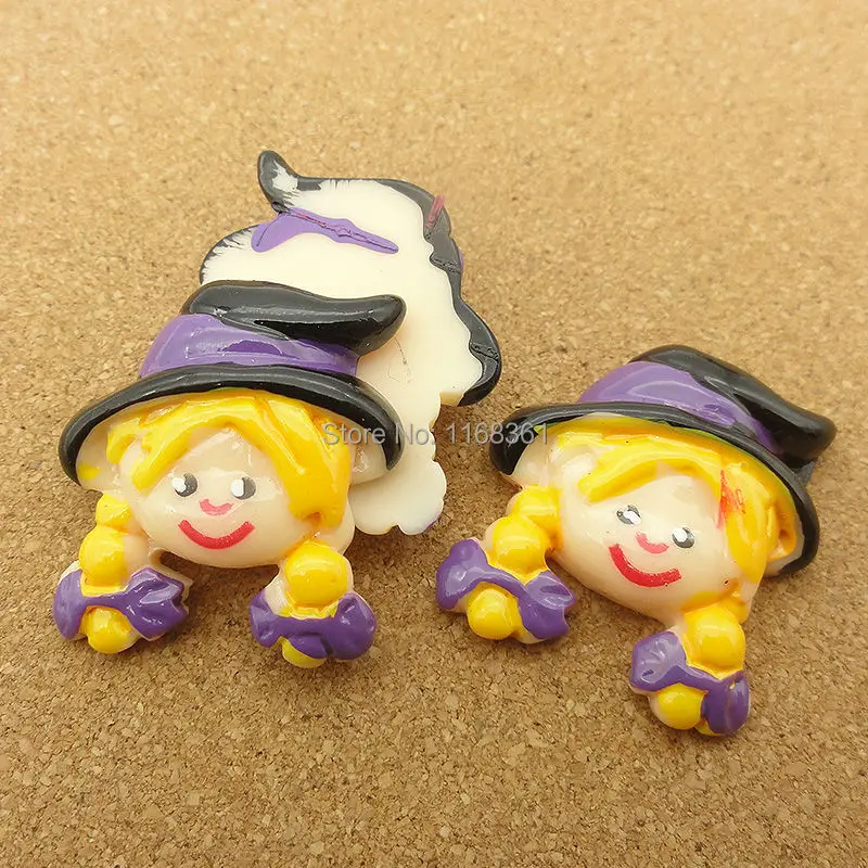 1pcs/lot Flat back resin simulation pigtail hair girl 28mm Cabochons Scrapbook for DIY phone case decoration C116-10