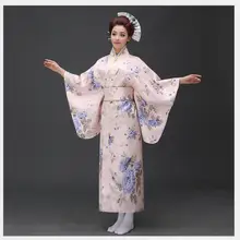 Новое поступление японских женщин Оригинальное юката платье традиционное кимоно с Obi танцевальные костюмы Один размер JK048