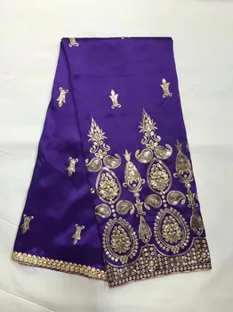

Nigeria Georges for Wedding with sequins Lace indian George wrapper with Hollowed out decoration African George Fabric