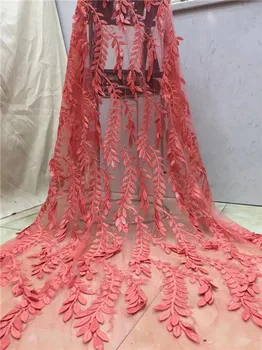 

Most fashion French net lace fabric nice embroidery tulle lace textile for dress PDN362(5yards/lot)