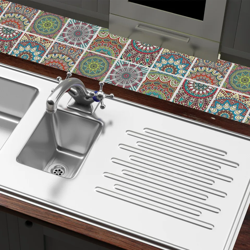 6pcs/set Potugal Retro Ceramic Tile Stickers For Kitchen - 6pcs/set Potugal Retro Ceramic Tile Stickers For Kitchen