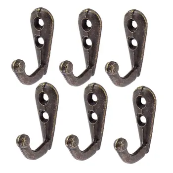 

6x Wardrobe Retro Style Wall Mounted Clothes Coat Hat Hanger Hook Bronze