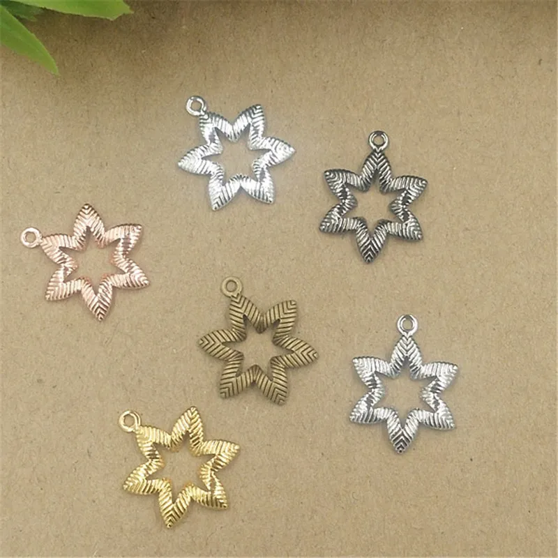 20pcs 16*19MM Star Charms Wholesale Brass Material Vintage DIY Jewelry