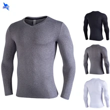 Быстросохнущая Fit Rashgard работает рубашка Для мужчин с длинным рукавом Фитнес компрессионные, для бега хлопковая футболка с коротким рукавом, одежда для спортзала атлетики футболка Костюмы