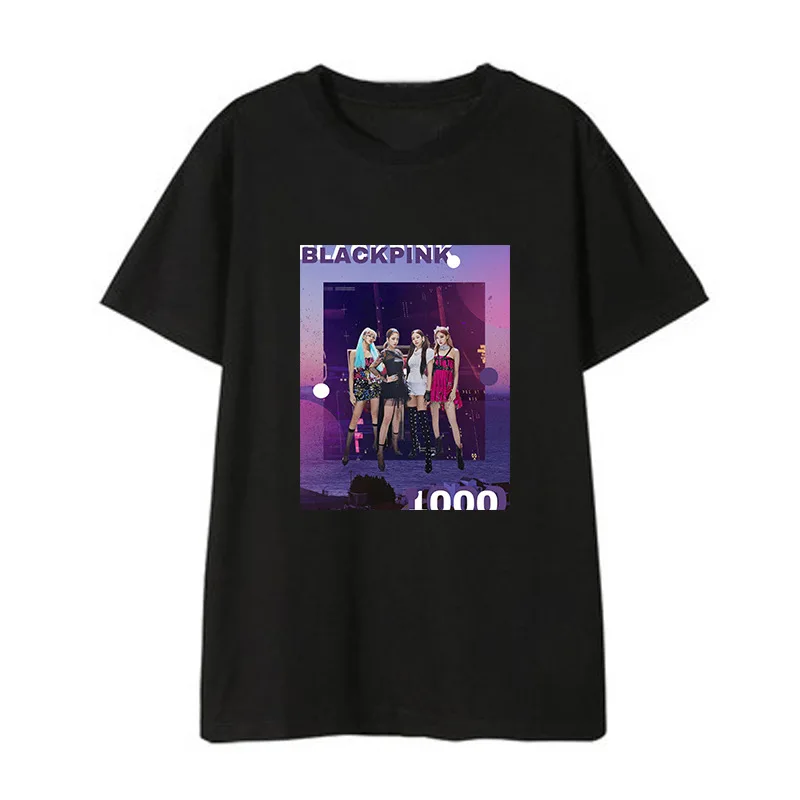 

Kpop Popular Blackpink Short Sleeve Tshirt Women Summer Hip Hop Tee Shirt streetwear Harajuku Korean Cotton T Shirt female tops