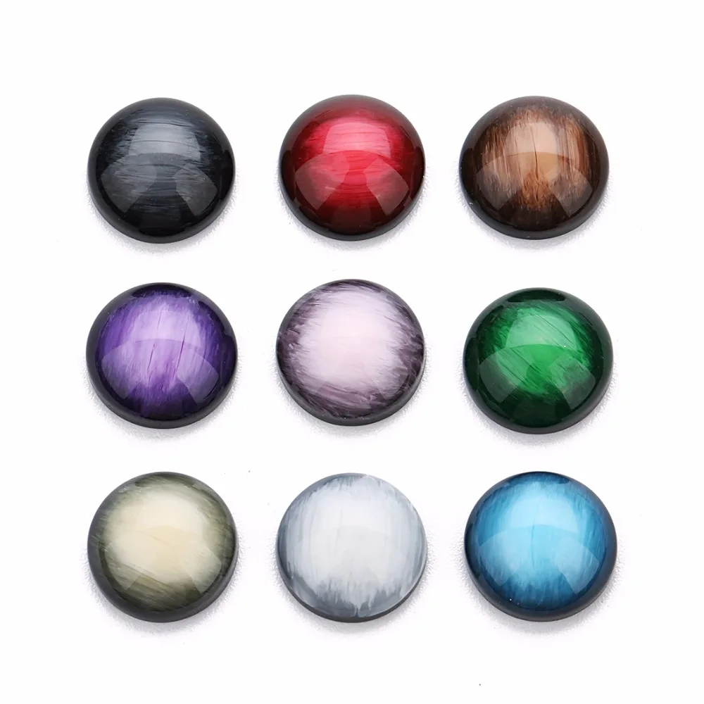 

LOULEUR 30pcs/lot Resin Round Crystal Cabochon Flatback Handmade Cabochon Fit Base Ring Pendant Setting for Jewelry Findings