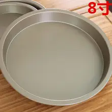 100 шт/партия, 8 дюймов Золото круглое антипригарное выпечка плесень 2,5 см высокий торт углеродистая сталь металл печенья сковородка или блюдо для печи форма для выпечки