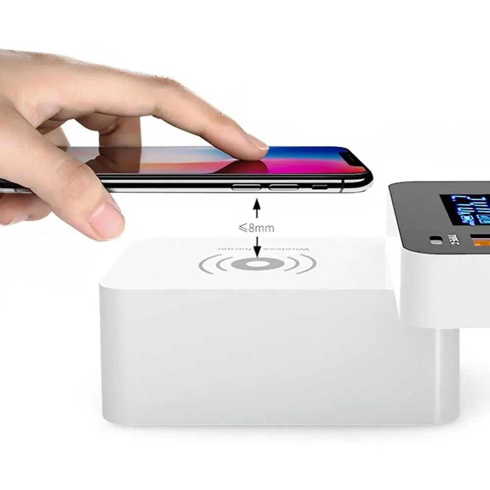

4 USB Ports QC3.0 Type-C LCD Display Phone Charging Station Wireless Charger USB Ports QC3.0 Type-C LCD Display