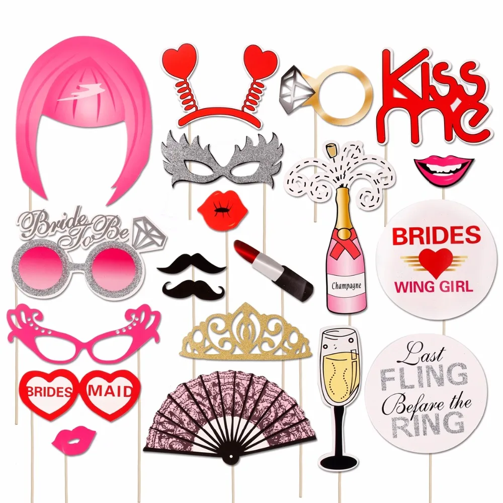 FENGRISE Photo Booth Props Hen Bachelorette Party PhotoBooth Props