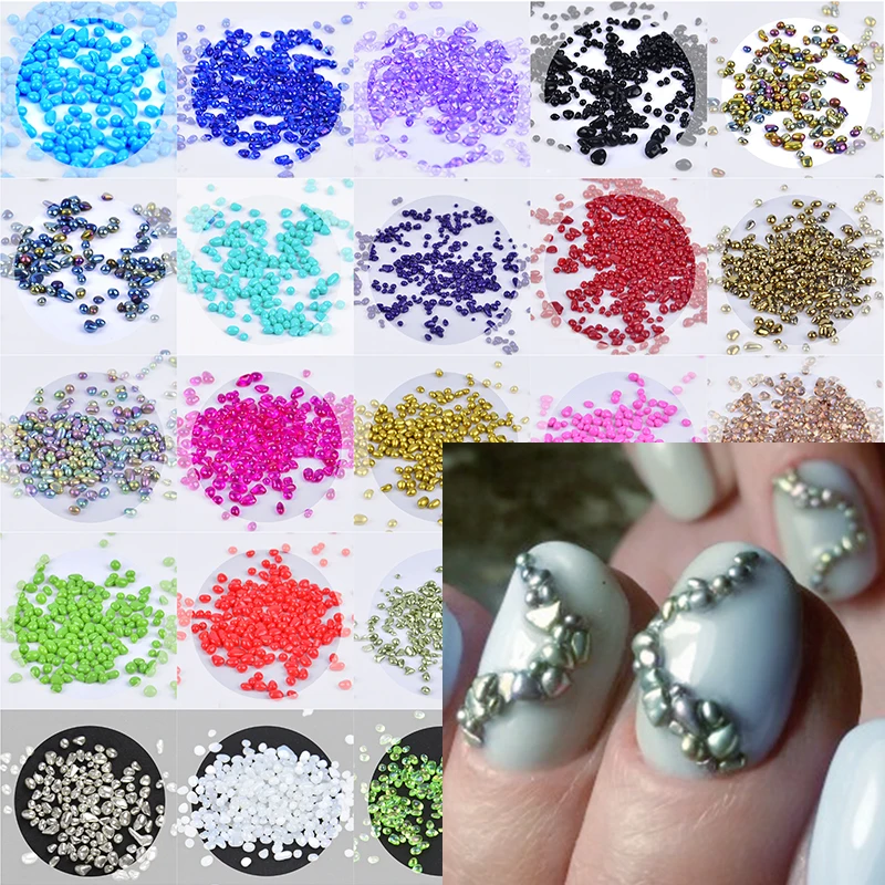 

FWC 1 Box AB Irregular Stone Chameleon 3D Tips Gel UV Polish Gems Beads Decoration DIY Manicure Accessories Tools Nail Art