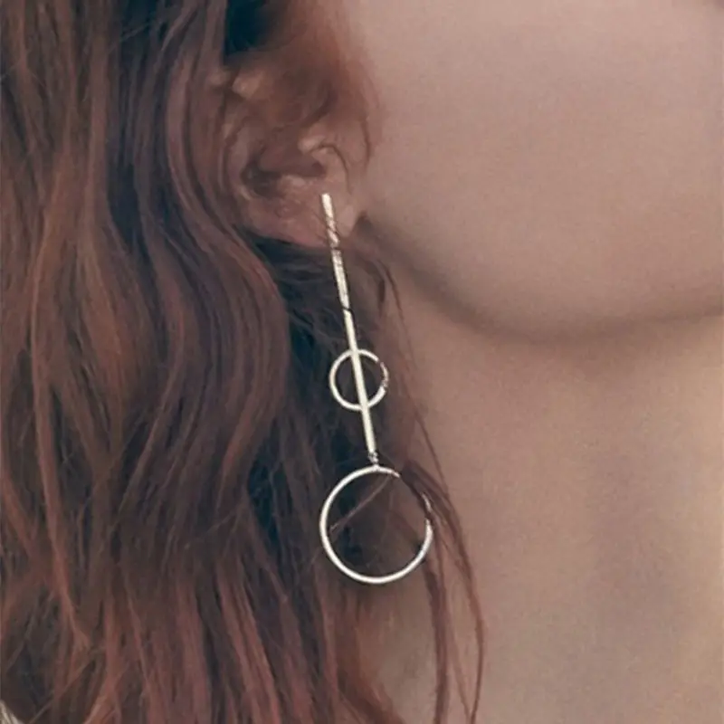 

E0391Trendy Irregular Round Drop Earings For Women Fashion Jewelry Gold Color Dangle Long Statement Earring Dropshipping Jewelry