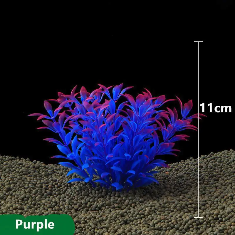 Красивые пластиковые искусственные аквариумные растения Украшения Погружные водные аквариумные рыбки трава орнамент растения аквариум фон - Цвет: 197-Purple