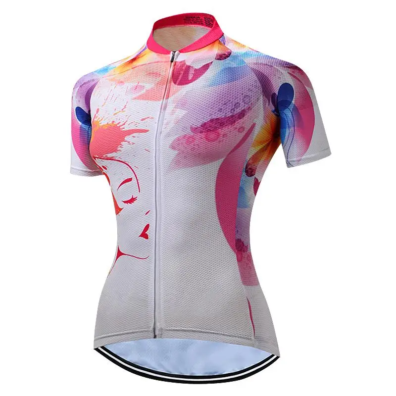 Велоспорт Джерси Для женщин велосипедные майки короткий рукав Ropa Ciclismo mtb рубашки быстросохнущая горные леди Костюмы топик Maillot - Цвет: CD7007
