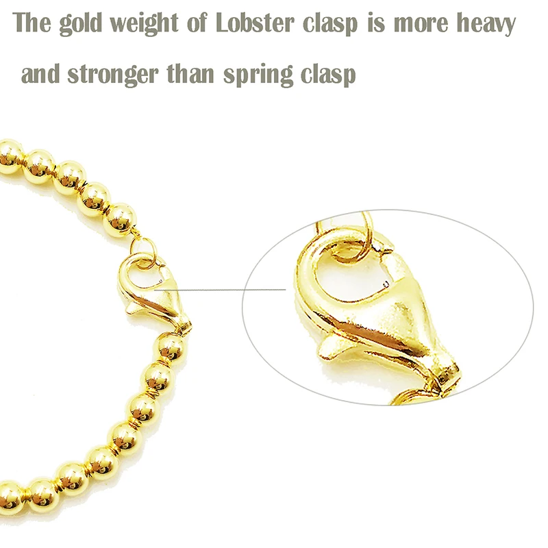 The gold weight of Lobster clasp is more heavy and stronger than spring clasp