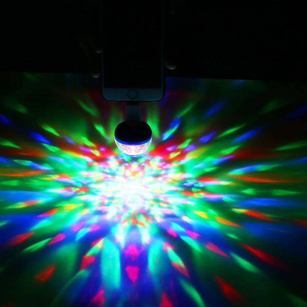 Портативный мини USB светодиодные фонари для вечеринки хрустальный магический шар для дома вечерние караоке украшения Красочный сценический светодиодный диско-свет