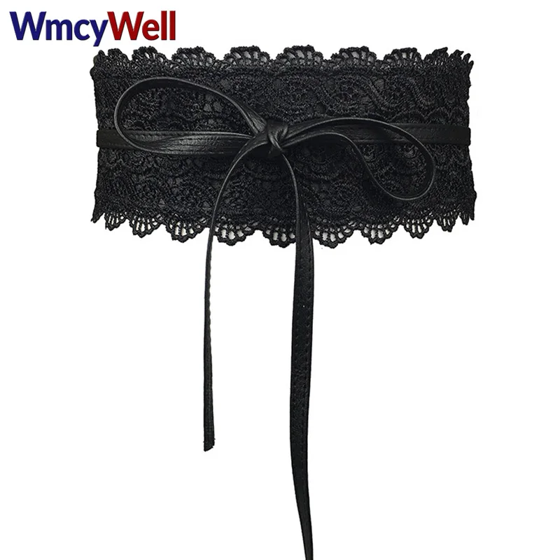 Buy WmcyWell Womens Bowknot Faux Leather Wrap Around Self Tie Obi