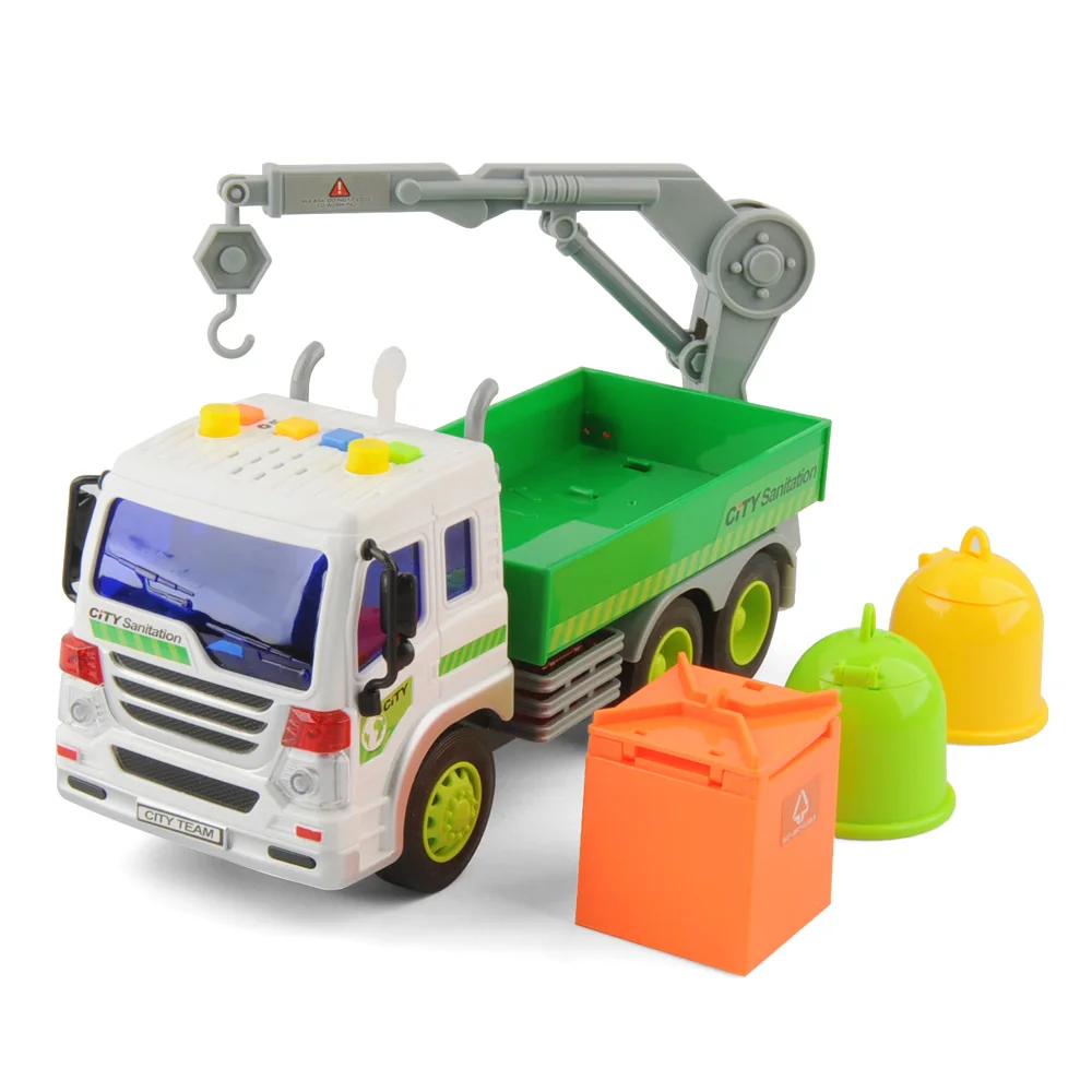1/16 Автомобиль инерционный автомобиль кран грузовик инженерный грузовик модель пластик с светильник музыкальные игрушки для детей Подарки